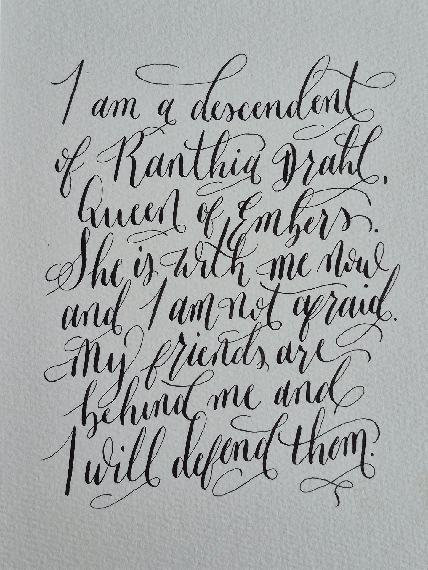 Customised A5 calligraphy piece