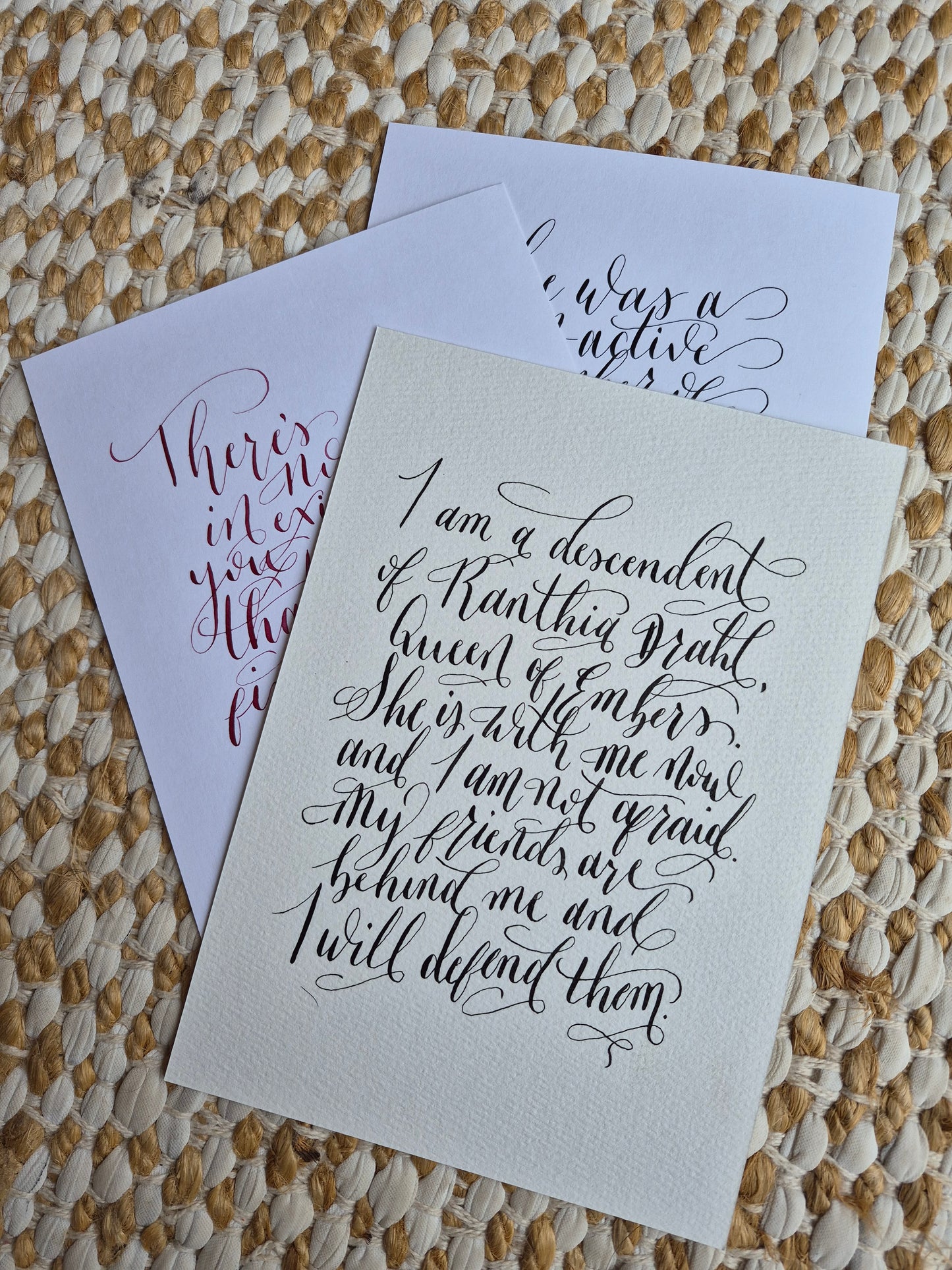 Customised A5 calligraphy piece