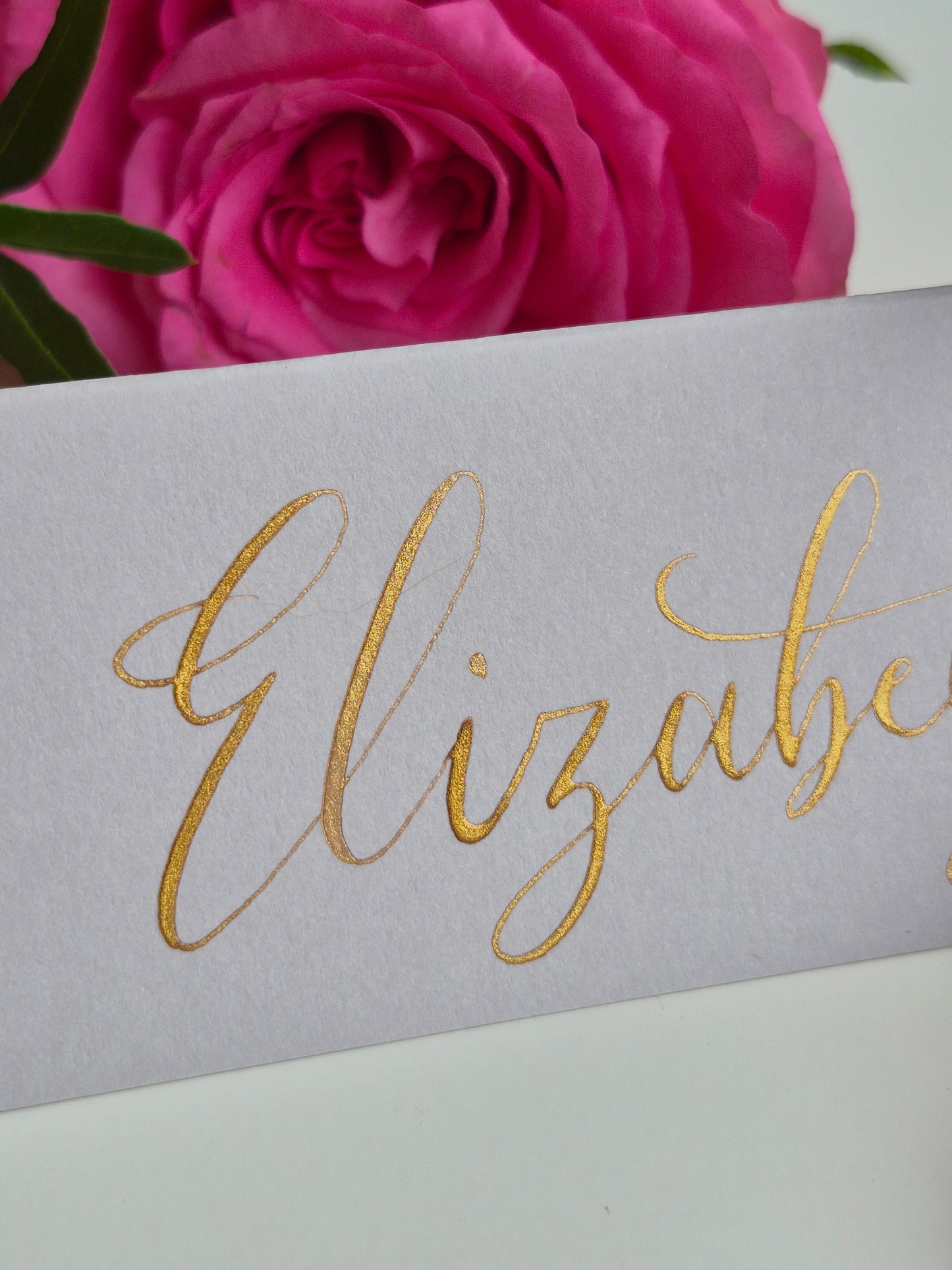 Hand-made calligraphy place name cards
